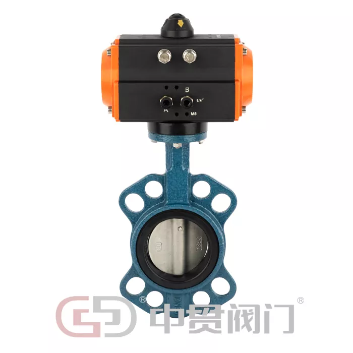 Valvă fluture acționat pneumatic